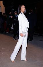 LORI HARVEY All in White Arrives at Michael Kors Show at New York Fashion Week 02/15/2022