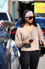 LORI HARVEY Leaves Forma Pilates in West Hollywood 02/04/2022