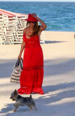LUANN DE LESSEPS Out with Friends at a Beach in Miami 02/24/2022