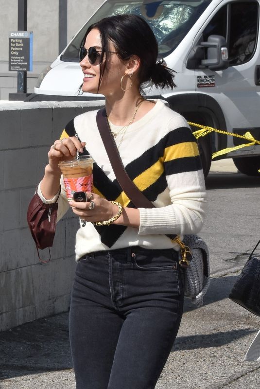LUCY HALE Out for Coffee in Los Angeles 02/01/2022