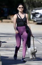 LUCY HALE Out Hikinig with Her Dogs in Los Angeles 02/02/2022