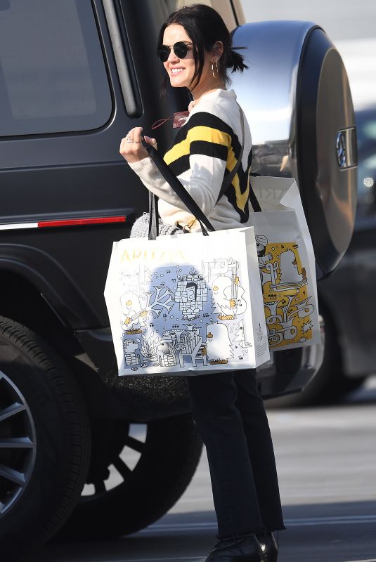 LUCY HALE Out Shopping in Los Angeles 02/01/2022