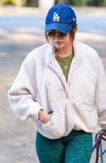 LUCY HALE Out with Her Dog in Los Angeles 02/21/2022