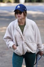 LUCY HALE Out with Her Dog in Los Angeles 02/21/2022