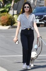 LUCY HALE Out with Her Two Dogs in Studio City 02/08/2022