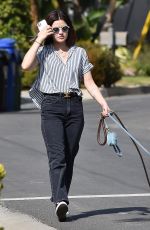 LUCY HALE Out with Her Two Dogs in Studio City 02/08/2022