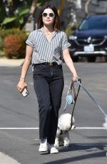 LUCY HALE Out with Her Two Dogs in Studio City 02/08/2022