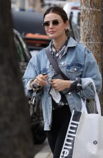 LUCY HALE Shopping at Lulu Lemon in Studio City 02/22/2022