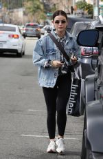 LUCY HALE Shopping at Lulu Lemon in Studio City 02/22/2022
