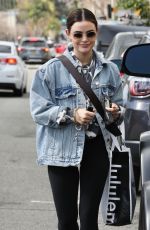 LUCY HALE Shopping at Lulu Lemon in Studio City 02/22/2022