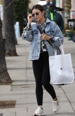 LUCY HALE Shopping at Lulu Lemon in Studio City 02/22/2022
