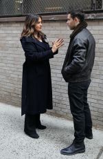 MARISKA HARGITAY and Ice T and Octavio Pisano on the Set of Law and Order: SVU in New York 02/22/2022