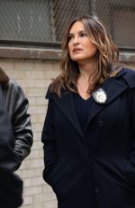 MARISKA HARGITAY and Ice T and Octavio Pisano on the Set of Law and Order: SVU in New York 02/22/2022