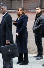 MARISKA HARGITAY and Ice T and Octavio Pisano on the Set of Law and Order: SVU in New York 02/22/2022