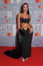 MAYA JAMA at Brit Awards 2022 at O2 Arena in London 02/08/2022
