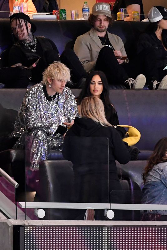 MEGAN FOX and Machine Gun Kelly at 2022 Honda NHL All-Star Game at T-Mobile Arena in Las Vegas 02/05/2022