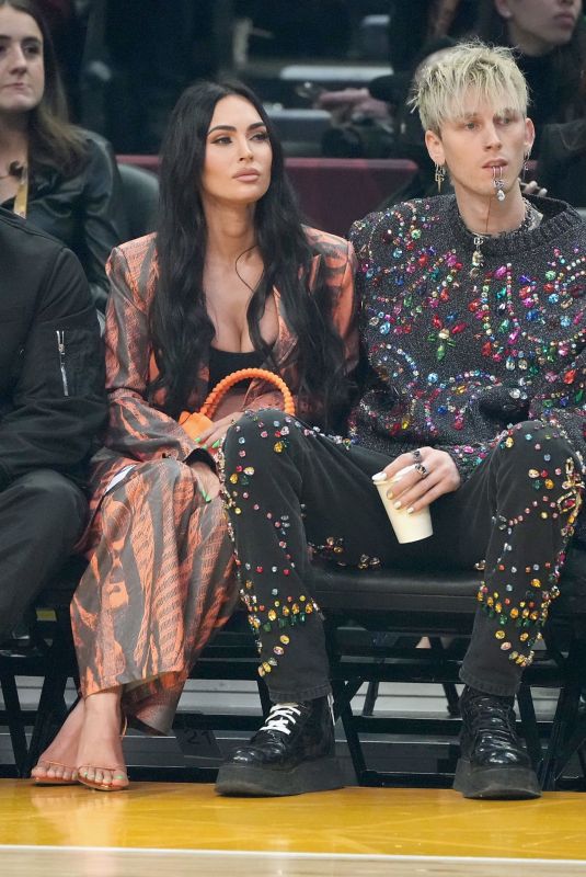 MEGAN FOX and Machine Gun Kelly at 2022 NBA All-Star Game in Cleveland 02/20/2022