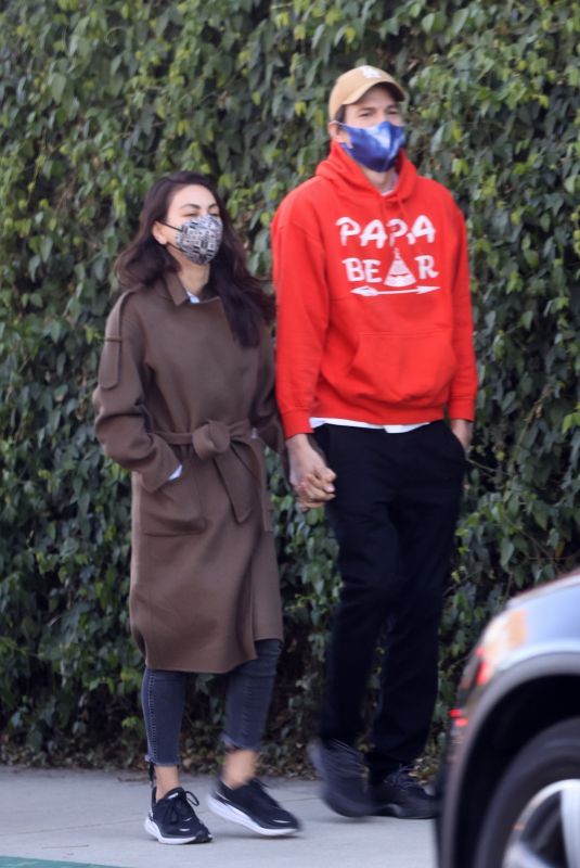 MILA KUNIS and Ashton Kutcher Out in Los Angeles 02/07/2022
