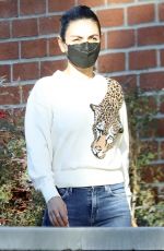 MILA KUNIS Out with Her Father-in-law Larry Kutcher in Los Angeles 02/02/2022