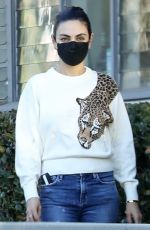 MILA KUNIS Out with Her Father-in-law Larry Kutcher in Los Angeles 02/02/2022
