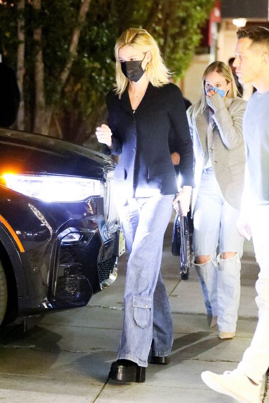 NICOLA PELTZ Out for Dinner with Friends at Matsuhisa in Beverly Hills 02/04/2022