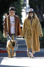 OLIVIA JADE and ISABELLA ROSE GIANNULLI Out with Their Dog in West Hollywood 02/03/2022