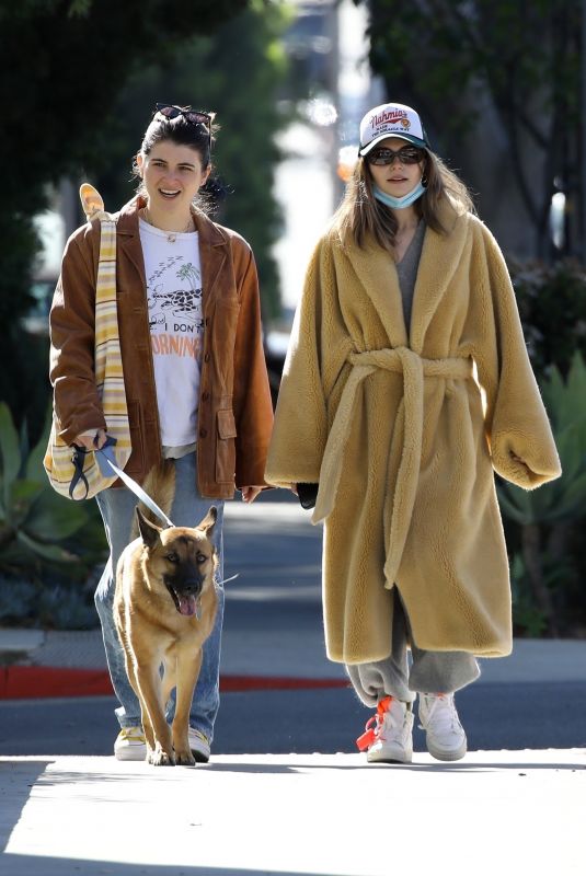 OLIVIA JADE and ISABELLA ROSE GIANNULLI Out with Their Dog in West Hollywood 02/03/2022