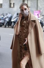 OLIVIA PALERMO Arrives at Her Hotel in Milan 02/24/2022