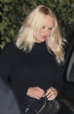 PAMELA ANDERSON Out for Dinner with Her Husband Dan Hayhurst and Son Brandon Thomas Lee at Nobu in Malibu 02/15/2022