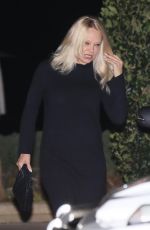PAMELA ANDERSON Out for Dinner with Her Husband Dan Hayhurst and Son Brandon Thomas Lee at Nobu in Malibu 02/15/2022