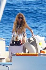 PAULINA RUBIO and Eugenio Lopez Alonso Out in St.Barths 02/08/2022