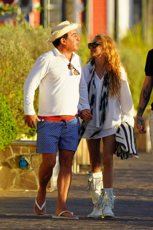 PAULINA RUBIO and Eugenio Lopez Alonso Out in St.Barths 02/08/2022