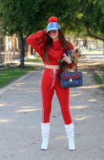 PHOEBE PRICE Out with Her Dog in Los Angeles 02/04/2022
