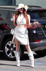 PHOEBE PRICE Out with Her Dog in Los Angeles 02/10/2022