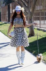 PHOEBE PRICE Out with Her Dog in Los Angeles 02/17/2022