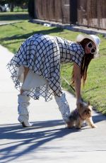 PHOEBE PRICE Out with Her Dog in Los Angeles 02/17/2022