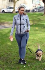 Pregnant FRANKIE ESSEX Out with Her Dog in Essex 02/14/2022