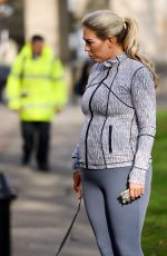 Pregnant FRANKIE ESSEX Out with Her Dog in Essex 02/14/2022