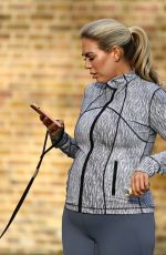 Pregnant FRANKIE ESSEX Out with Her Dog in Essex 02/14/2022