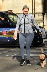Pregnant FRANKIE ESSEX Out with Her Dog in Essex 02/14/2022