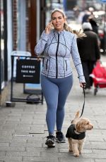 Pregnant FRANKIE ESSEX Out with Her Dog in Essex 02/14/2022