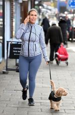 Pregnant FRANKIE ESSEX Out with Her Dog in Essex 02/14/2022