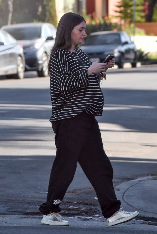 Pregnant LAUREN PARSEKIAN Out in Los Feliz 02/09/2022
