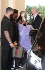 Pregnant RIHANNA and ASAP Rocky Leaves Their Hotel in Milan 02/25/2022