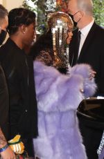Pregnant RIHANNA and ASAP Rocky Leaves Their Hotel in Milan 02/25/2022