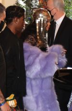 Pregnant RIHANNA and ASAP Rocky Leaves Their Hotel in Milan 02/25/2022