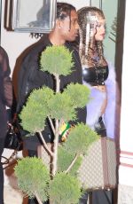 Pregnant RIHANNA and ASAP Rocky Leaves Their Hotel in Milan 02/25/2022