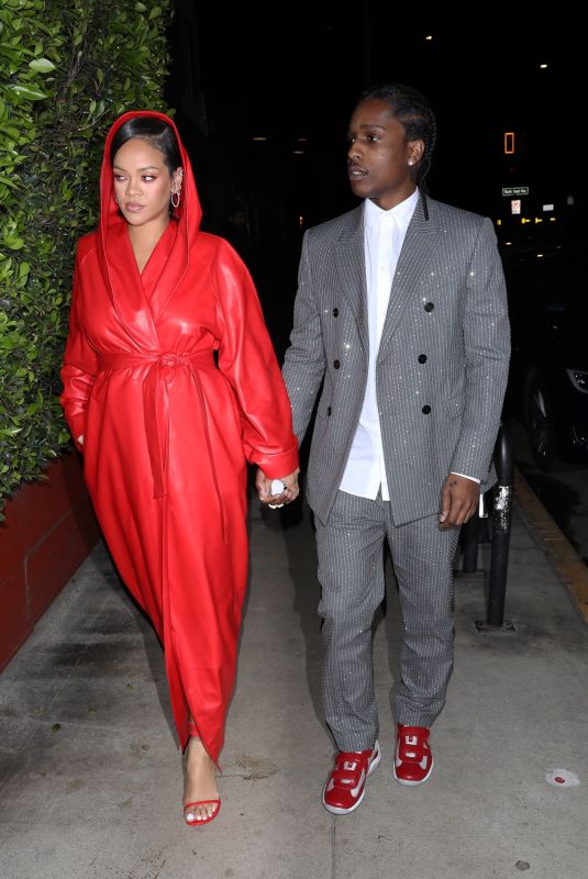 Pregnant RIHANNA and Asap Rocky Out for Dinner at Giorgio Baldi in Santa Monica 02/12/2022