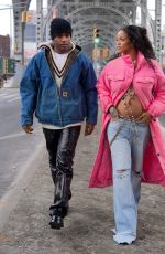 Pregnant RIHANNA and Asap Rocky Out in New York 01/28/2022
