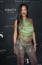 Pregnant RIHANNA at Fenty Beauty & Fenty Skin Celebration at Goya Studios in Hollywood 02/11/2022